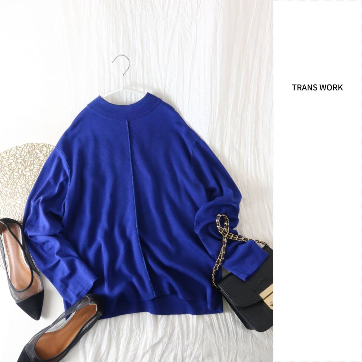 2.3万☆トランスワーク TRANS WORK☆洗える ラメライン ハイゲージハイネックニット 38サイズ (株)三陽商会☆A-O 6357拍卖