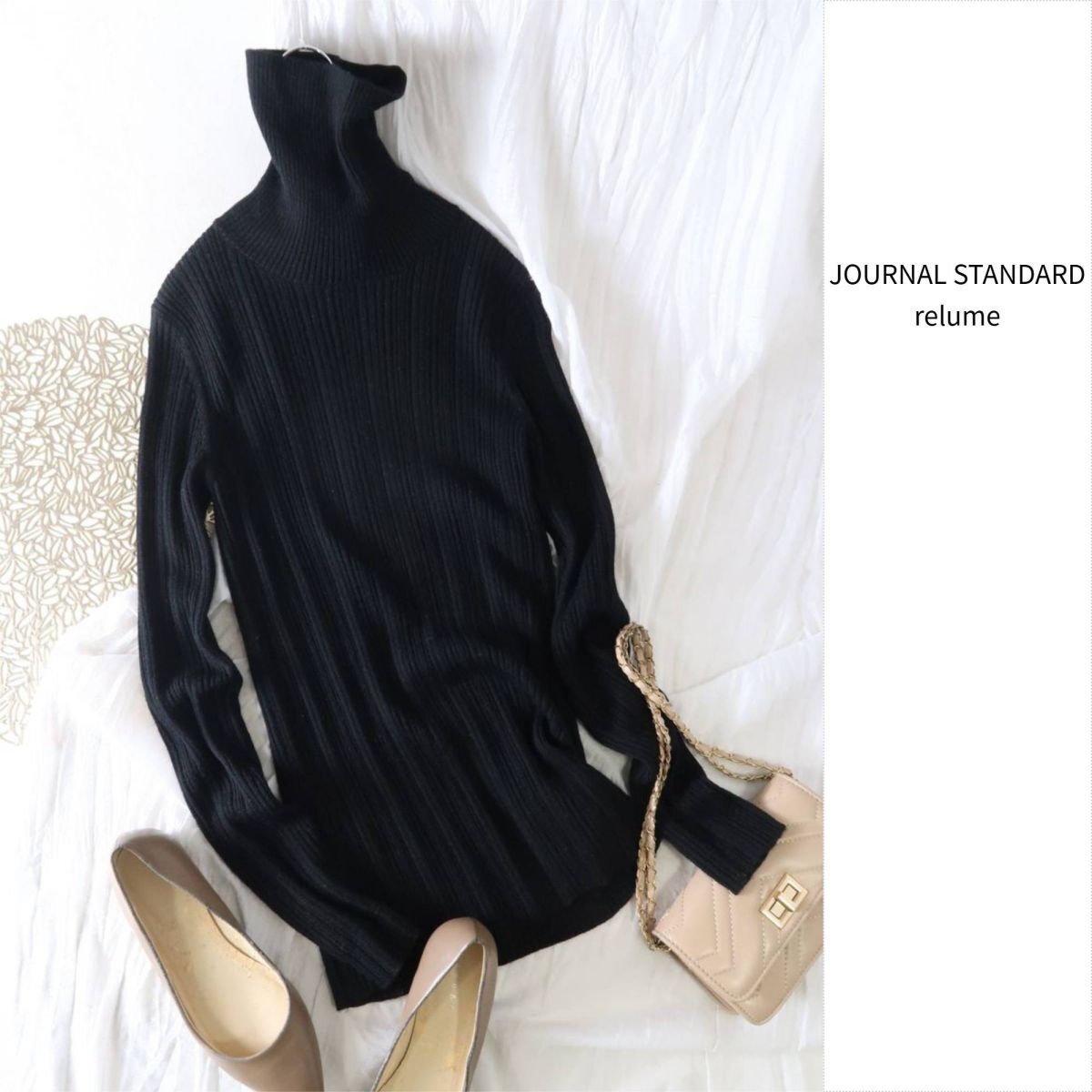 ジャーナルスタンダード JOURNAL STANDARD☆毛100% CASHFEEL タートルネックプルオーバー Fサイズ☆E-M 6675拍卖