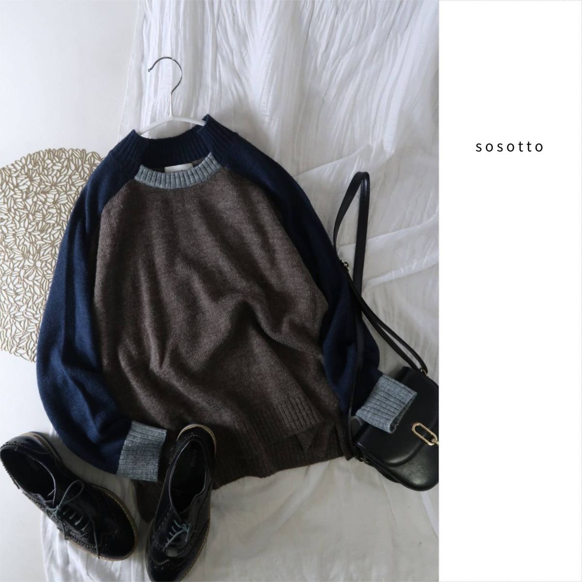 超美品☆ソソット sosotto☆アルパカ混 後ろハイネック プルオーバー☆M-B 6651拍卖