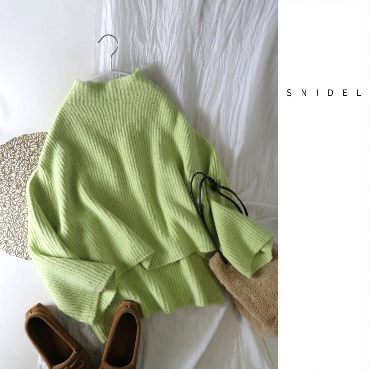 1.1万☆超美品☆スナイデル snidel☆洗える ローゲージハイネックニットプルオーバー Fサイズ☆A-O 6714拍卖