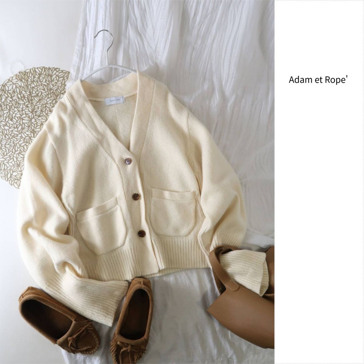 1.8万☆2022-23AW☆アダムエロペ Adam et Rope'☆ウールカシミヤカーディガン Fサイズ☆A-O 6548拍卖