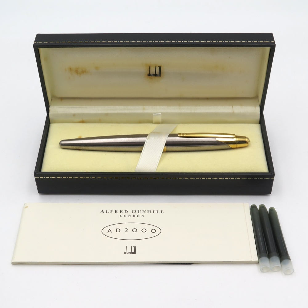 1円〜 Dunhill ダンヒル AD2000 万年筆 ペン先 18K M ケース付 筆記未確認 4344817拍卖