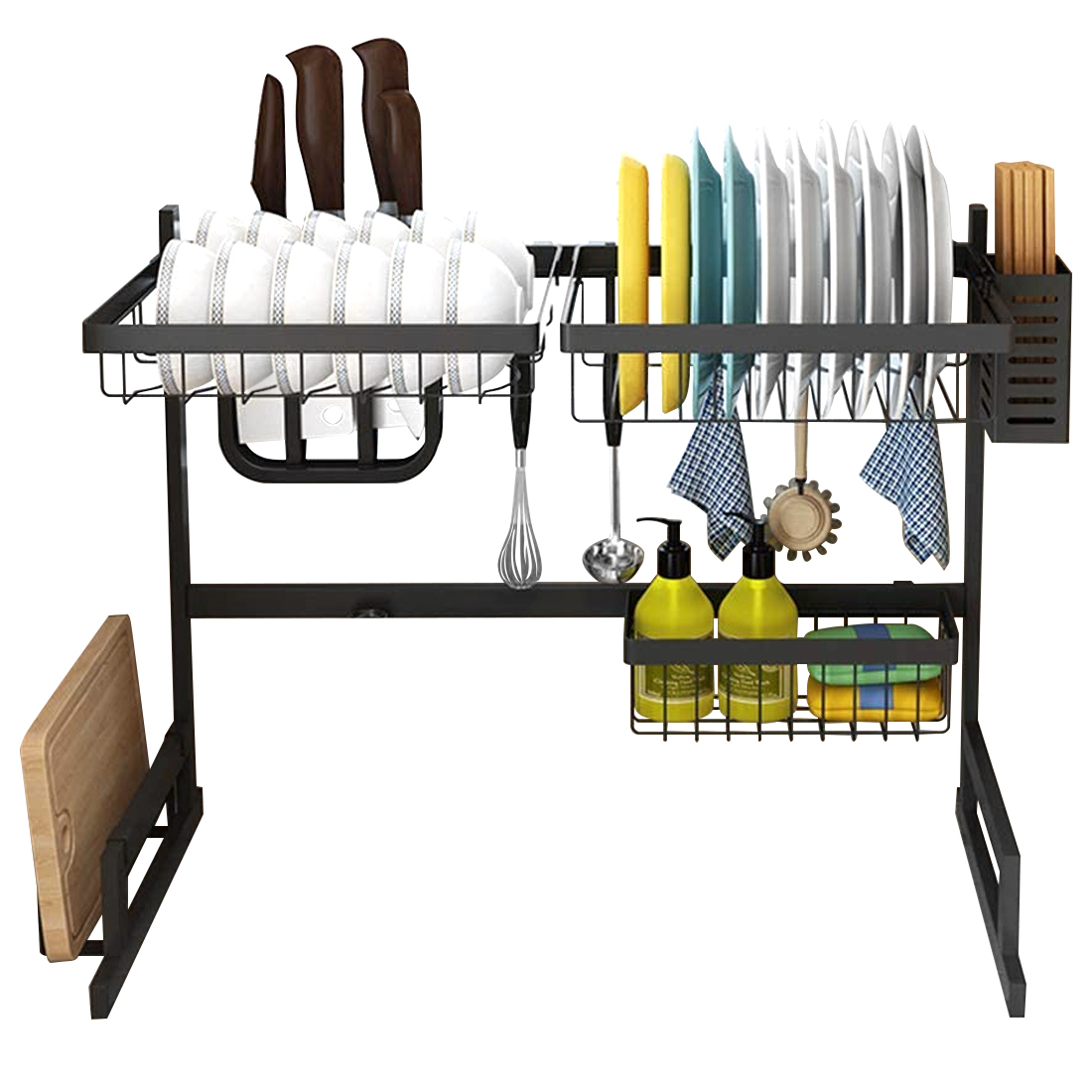 水切りラック シンク上 食器 幅調整可能 65cm~85cmまで 水切りかご シンク上水切りラック 台所用品ホルダ 食器拍卖