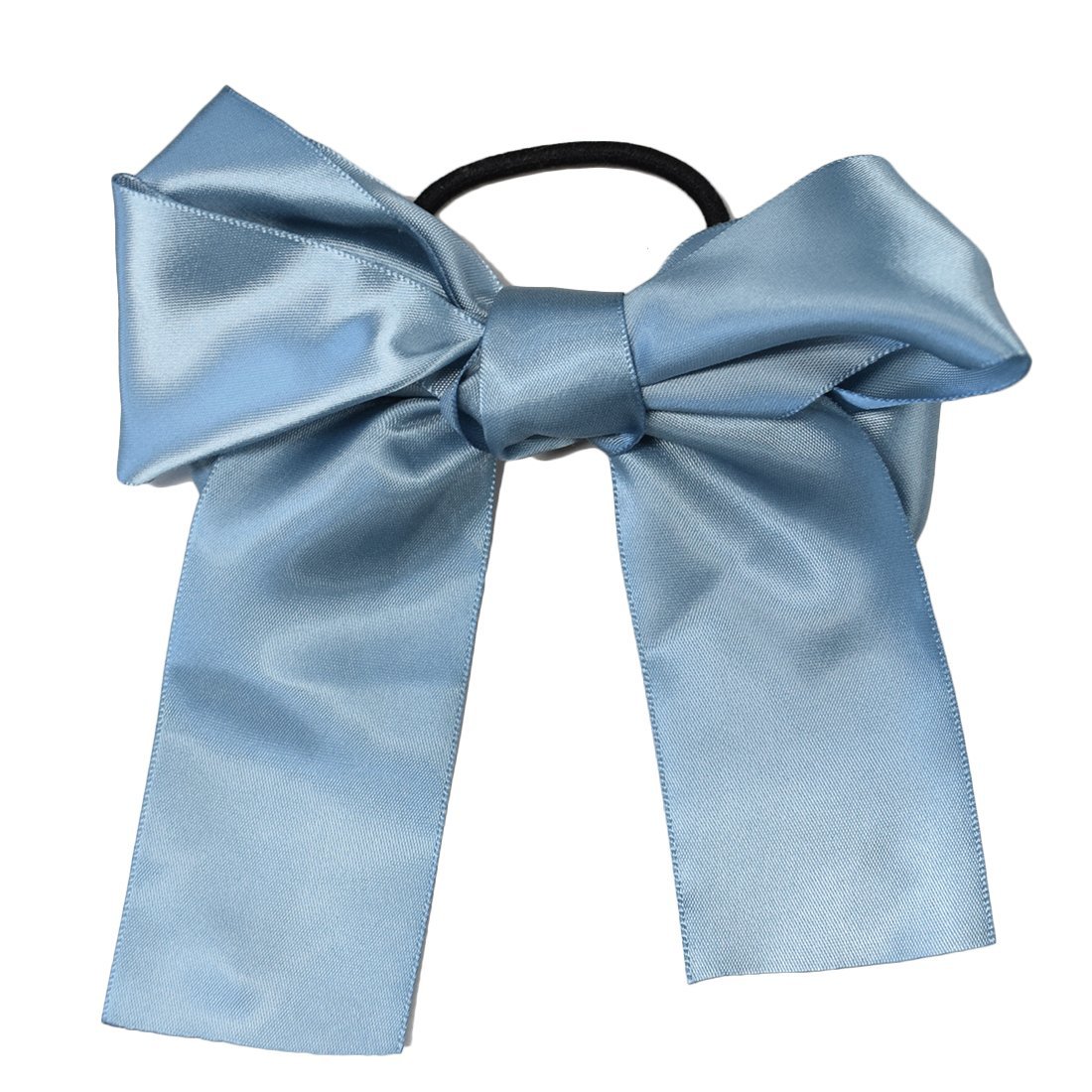 ヘアゴム リボン ヘアアクセサリー 髪飾り サテン ライトブルー拍卖