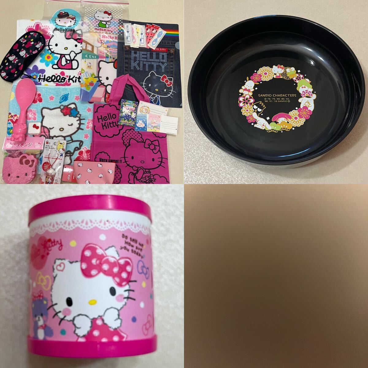 サンリオ ハローキティ セット まとめ ポーチ バック タオル 絆創膏 レア キーホルダー チャーム ファイル メモ 袋 ジップロック シール 皿拍卖