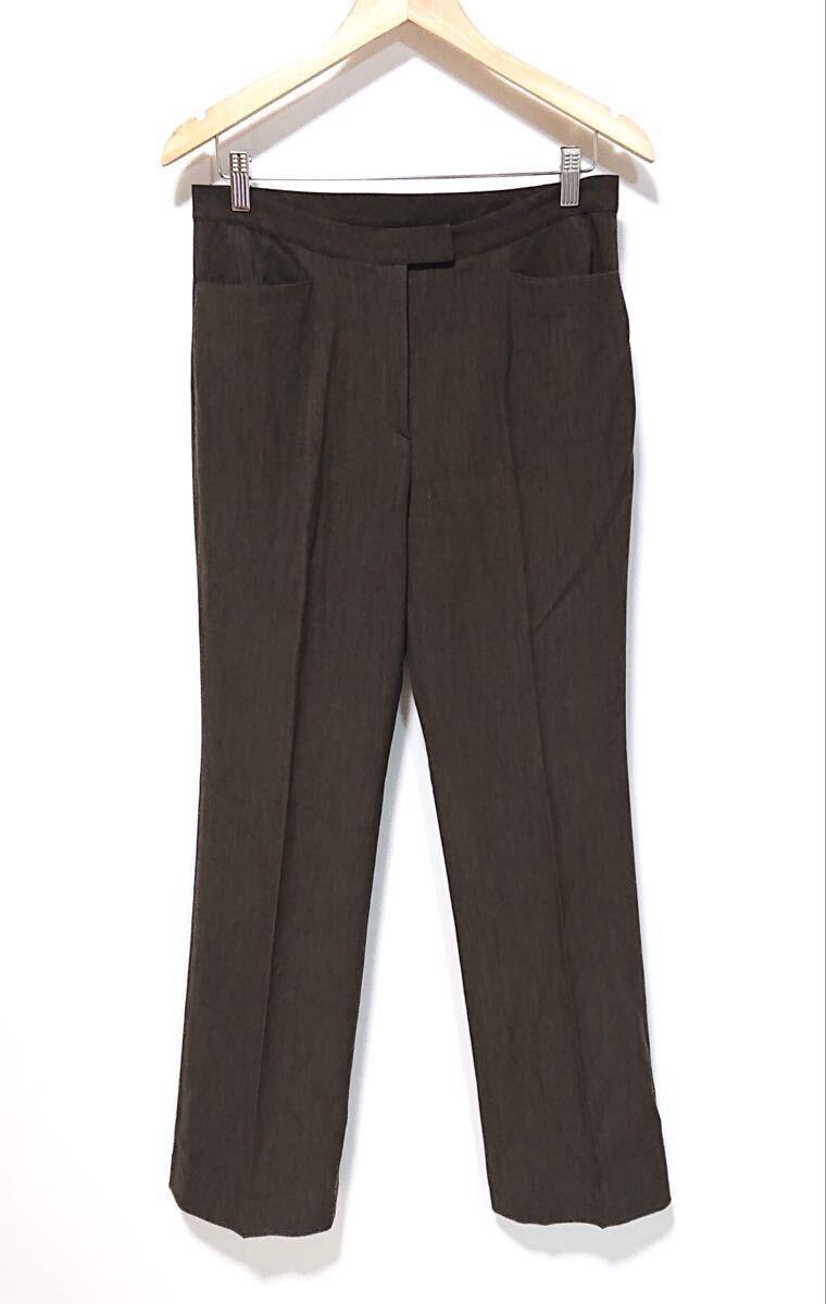 h4992gg 日本製 Leilian/レリアン サイズ13(LL位) スラックスパンツ ブラウン レディース オフィス きれいめコーデ ウール混 シンプル 拍卖