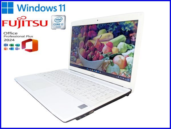 ☆爆速 Intel Core i7【メモリ16G/SSD512G】FUJITSU LIFEBOOK・Window11/Office2024/Webカメラ/Wi-Fi/ハガキソフト★拍卖