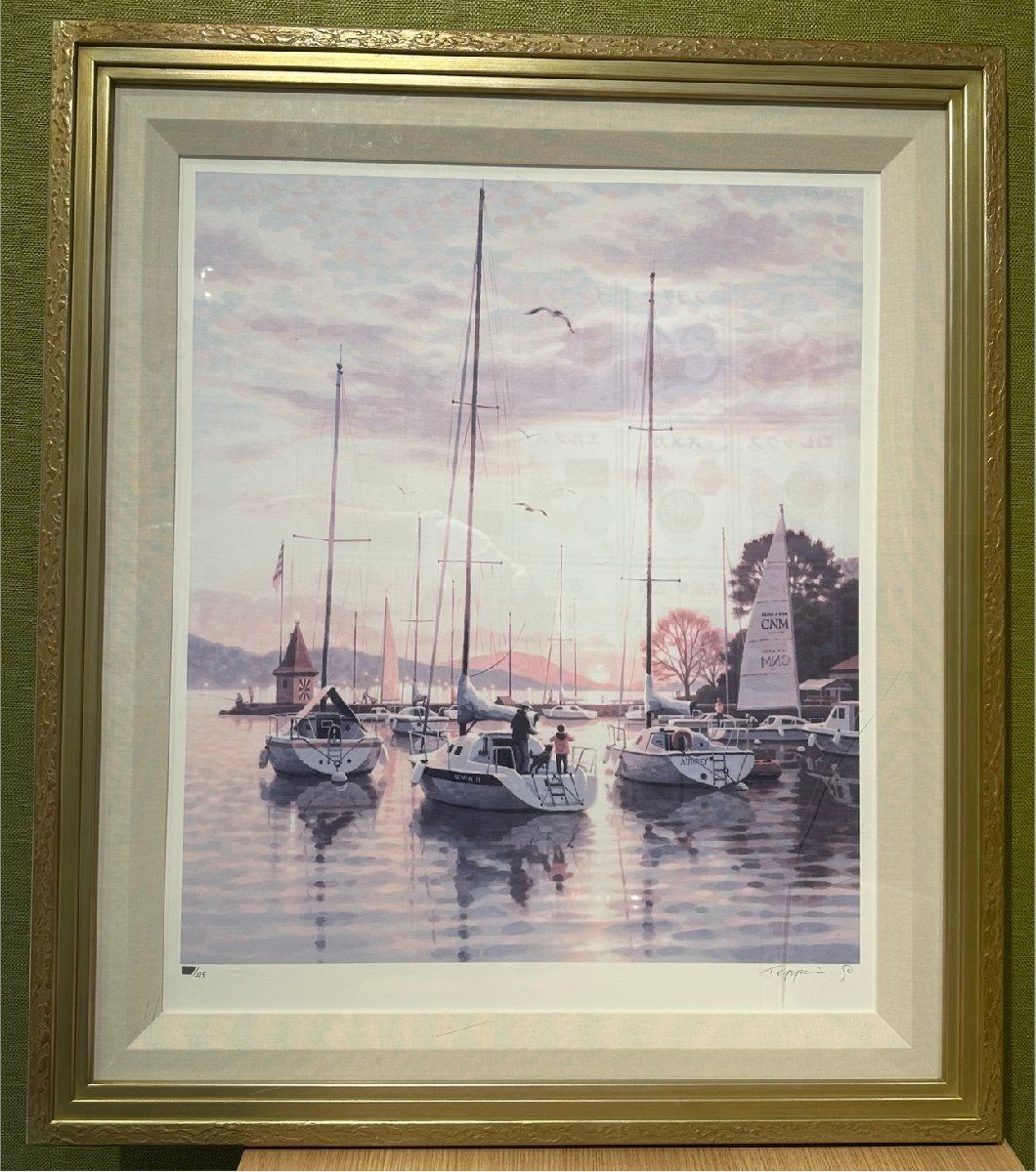 【KJ55093KH】1円~【真作】モルジュの夕陽 笹倉 鉄平 株式会社アートテラス 2007年 リトグラフ シルクスクリーン 作品証明書有 美術品拍卖