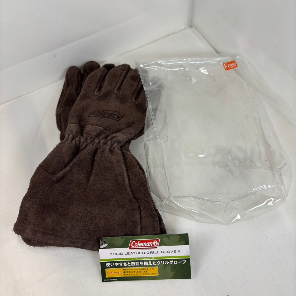 【OFS00816】1円スタート Coleman コールマン ソリッドレザーグリルグローブII 170-9506 フリーサイズ ダークブラウン系 アウトドア拍卖
