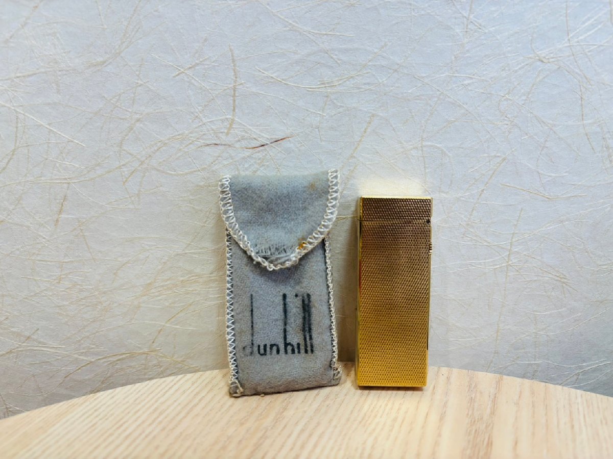 【OY15418】1円~ dunhill ダンヒル ブランドライター ゴールドカラー 喫煙具 コレクション 火花確認済み ※ケース手書き文字記載あり拍卖