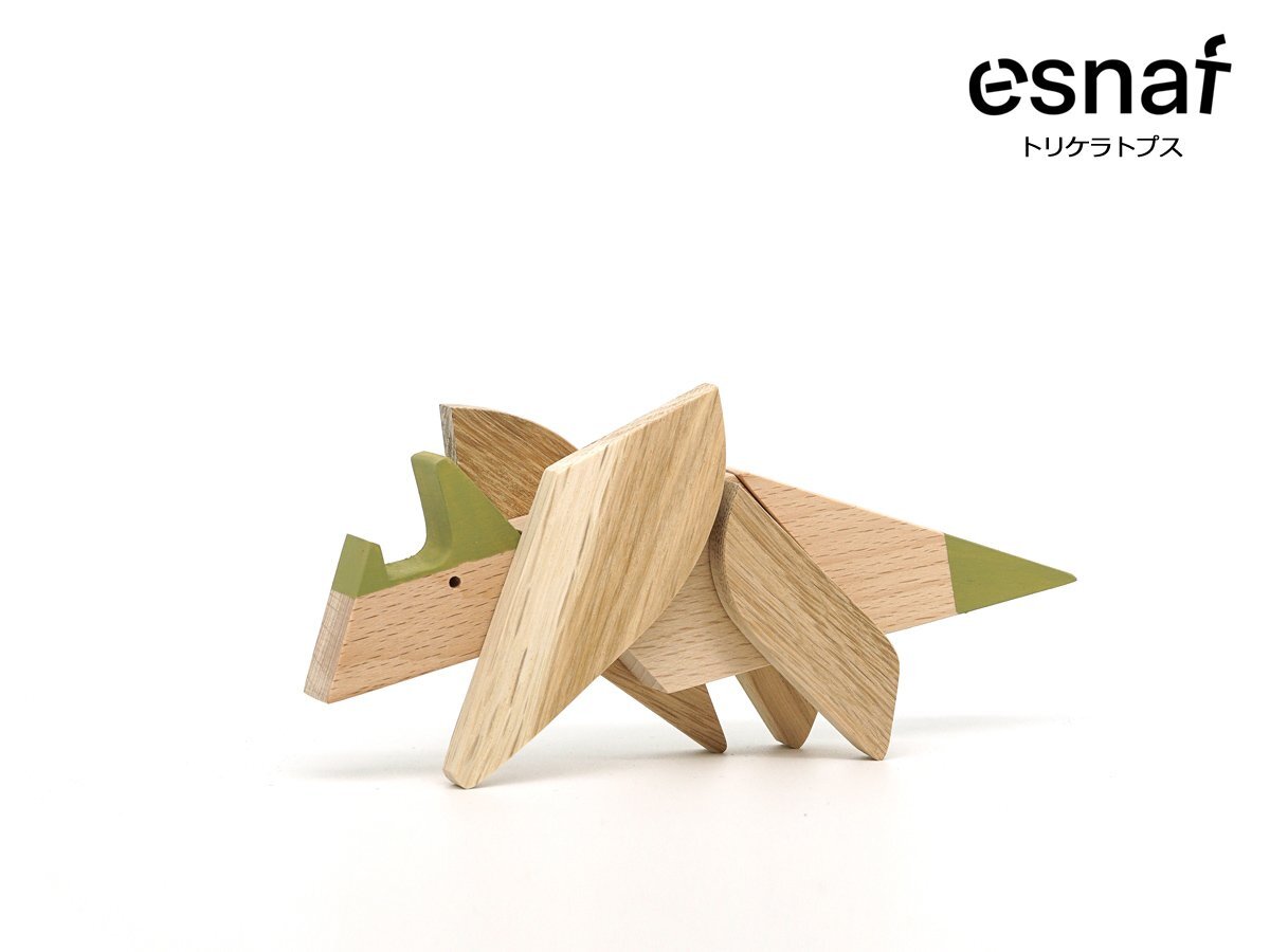 ESNAF TOYS Game of Dinosaurs Triceratops トリケラトプス マグネット 木製玩具 立体パズル 知育玩具 おもちゃ 積み木 オブジェ 置物 恐竜拍卖