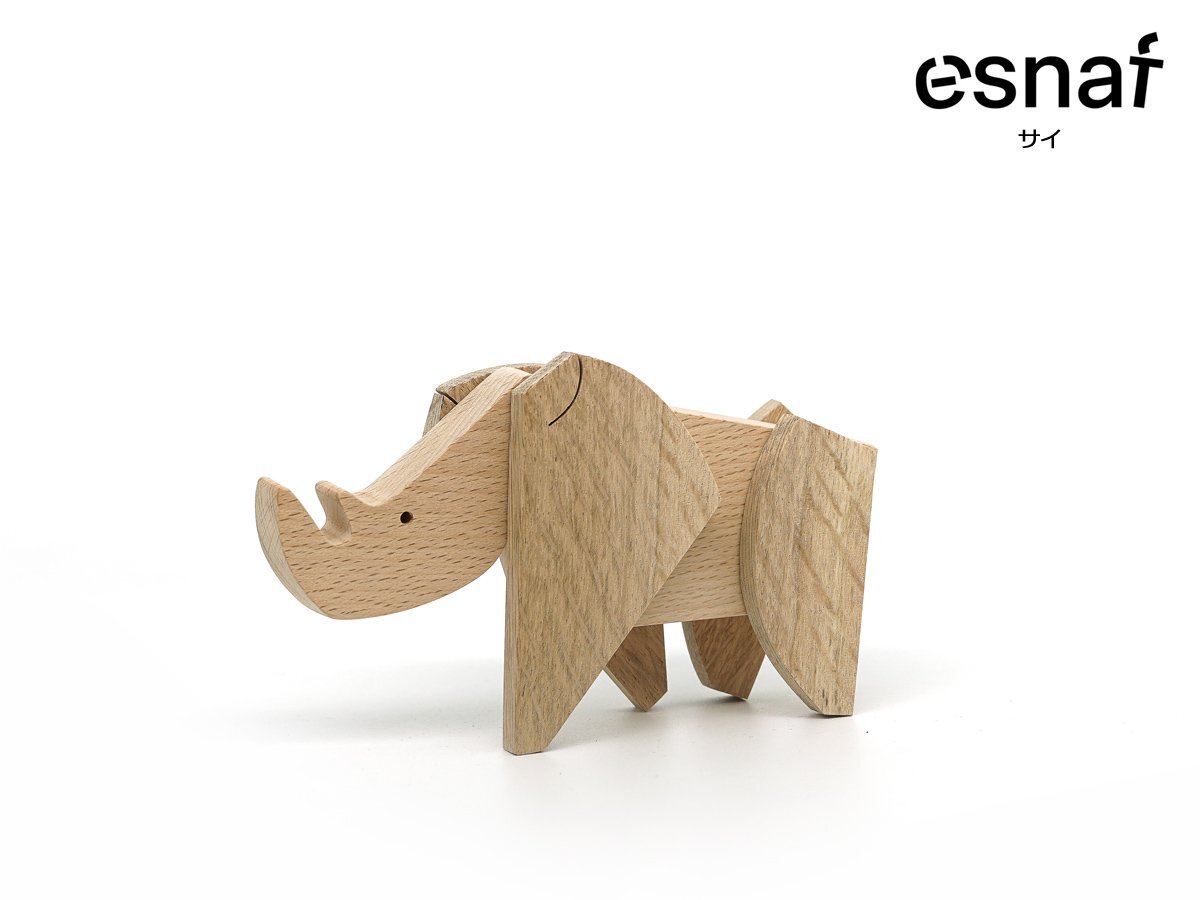 ESNAF TOYS Animal Kingdom Rhino サイ マグネット 木製玩具 立体パズル ブロック 知育玩具 おもちゃ 積み木 インテリア オブジェ 置物拍卖