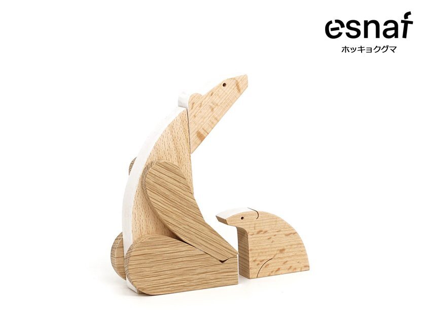 ESNAF TOYS Polar Stories Polar bear ホッキョクグマ マグネット 木製玩具 立体パズル 知育玩具 おもちゃ 積み木 オブジェ 置物 シロクマ拍卖