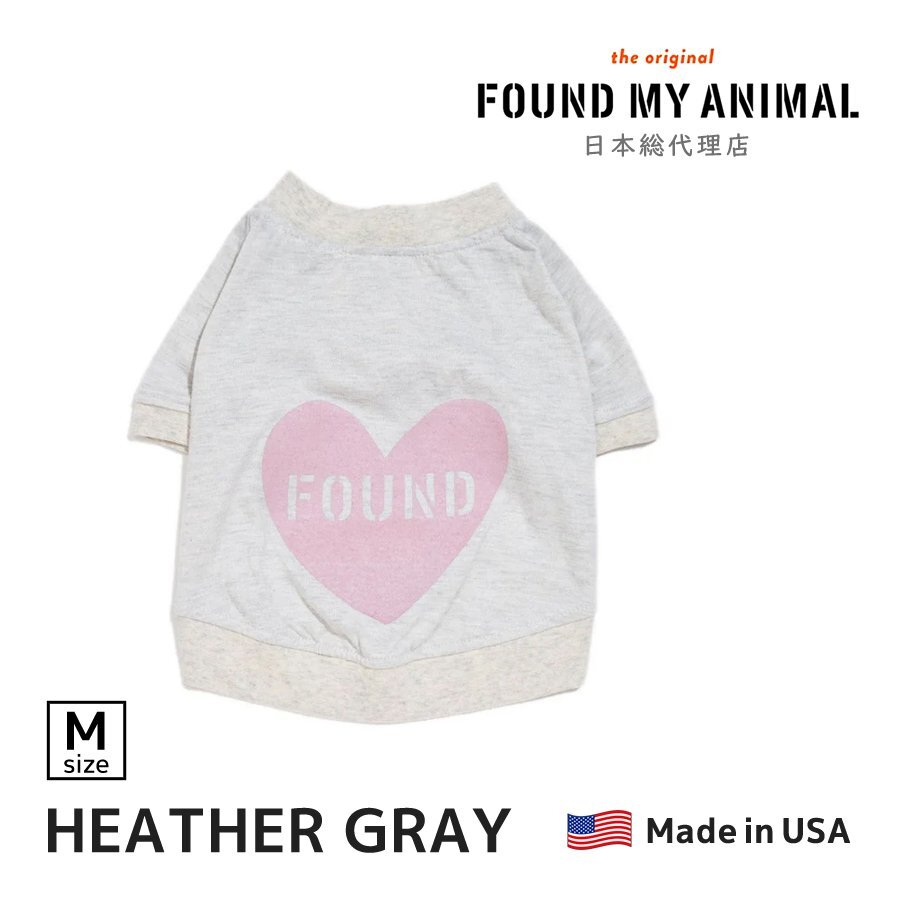 FOUND MY ANIMAL ドッグウェア Heather Gray Mサイズ 犬 イヌ いぬ 衣服 シャツ コットン ペット アパレル Big Full Heart Animal T-Shirt拍卖