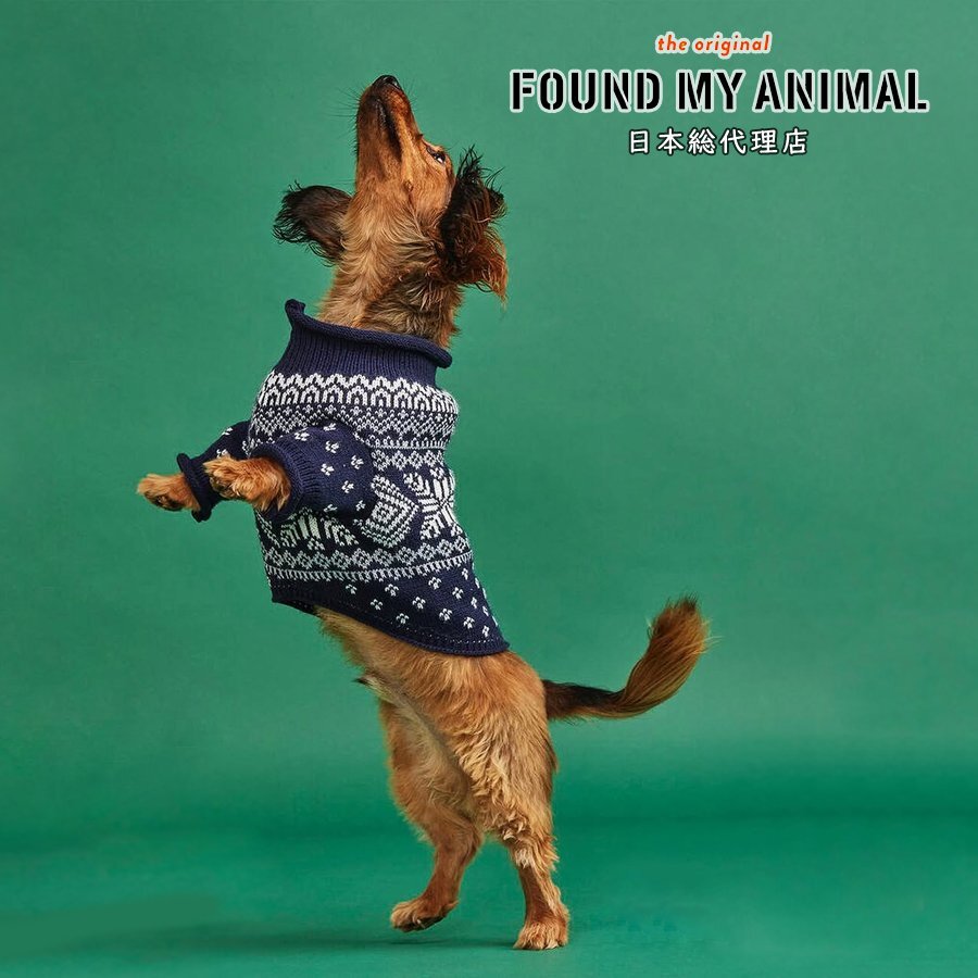 FOUND MY ANIMAL × Vineyard Vines ドッグウェア XSサイズ 犬 イヌ いぬ 衣服 セーター ペット アパレル Chunky Snowflake Pet Sweater拍卖