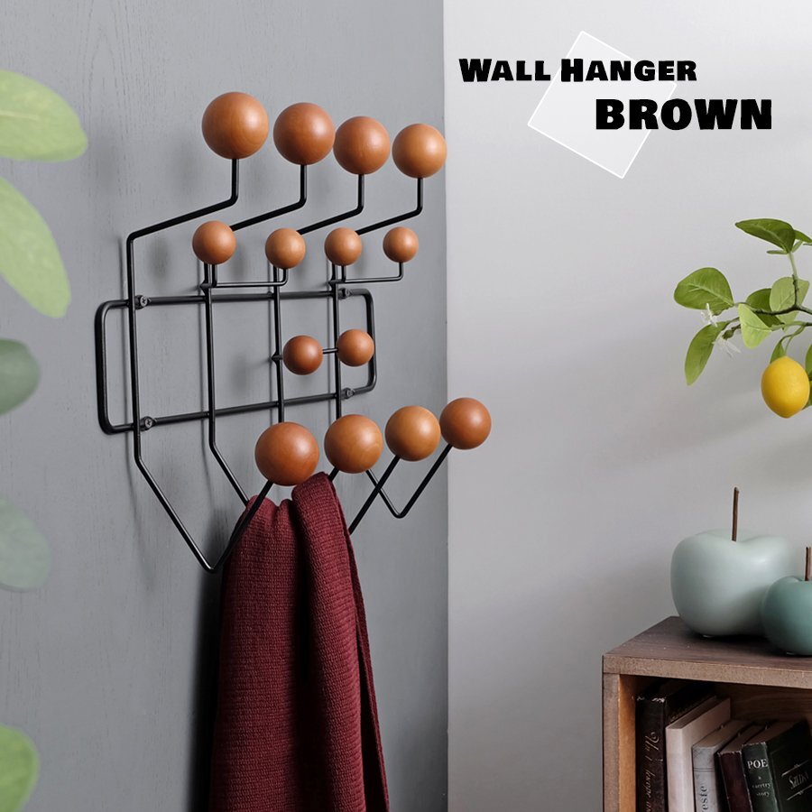 Hang It All ハング・イット・オール ブラウン ウォールハンガー コートフック 壁付け 収納 インテリア 家具 雑貨 小物 玄関 リプロダクト拍卖