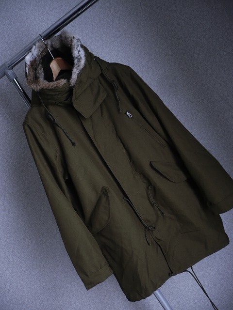 COSAELSコサエルズ ★リアルファーライナー着脱ミリタリーコート カーキ拍卖