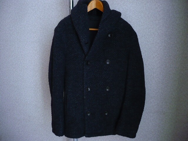 NEW YORKER BLUE★フーデットウールコート イタリア製ARDITES社FABRIC拍卖