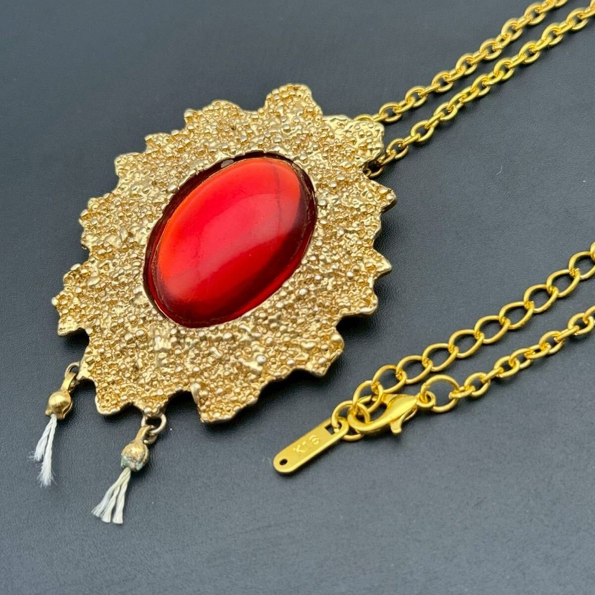 【希少・極美品・超大ぶり】Yves Saint Laurent イヴサンローラン YSL ネックレス ペンダント チョーカー K18 ゴールド カラーストーン拍卖