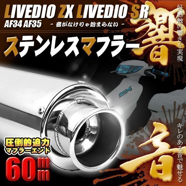 ライブディオ ZX SR AF 34 AF 35 ステンレス マフラー 重低音 ホンダ ドレスアップ カスタム DIO拍卖