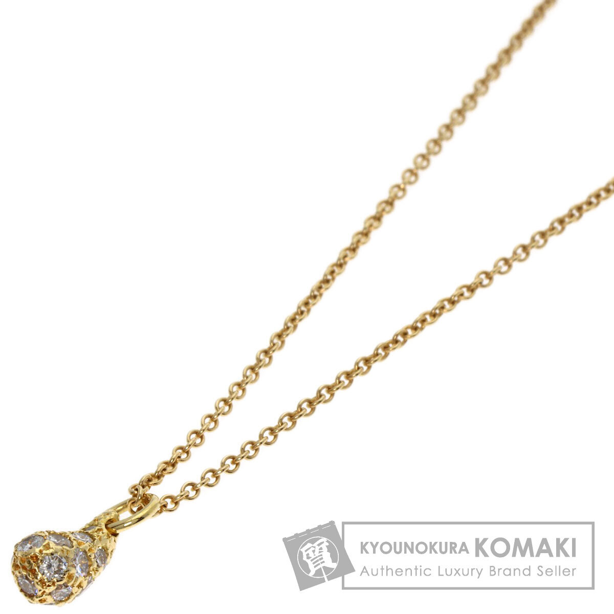 TIFFANY&Co. ティファニー ティアドロップ ダイヤモンド ネックレス K18イエローゴールド レディース 中古拍卖