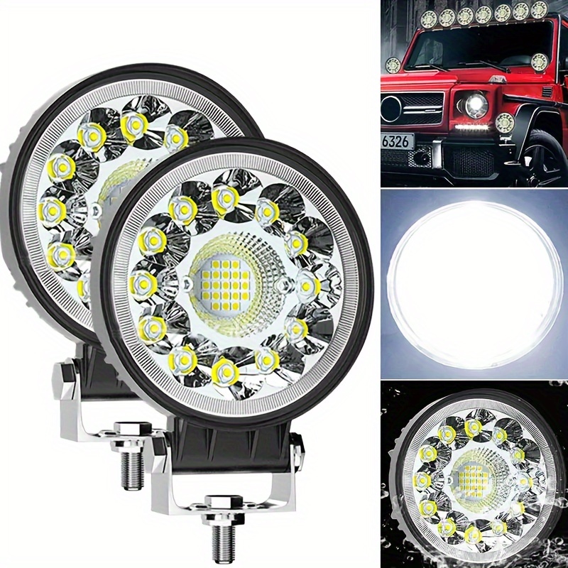 2個セット LEDヘッドライト 丸型 12cm 車用 バイク 99W フォグランプ 12LED ホワイト 白 ヘッドランプ 防水 12V 24V スポットライト t2915拍卖