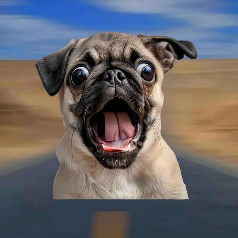 車用デカール 犬 パグ 13cm おもしろ 立体 3D 驚く びっくり いぬ シール おしゃれ 窓用ステッカー ビニール素材 防水 かわいい イヌ t2965拍卖