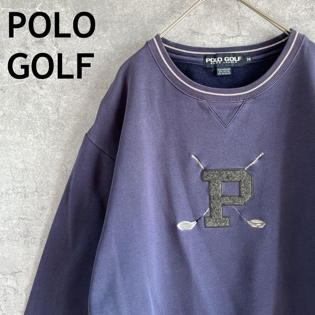POLO GOLF Ralphスウェットトレーナー リブライン Mメンズ 紺U3拍卖