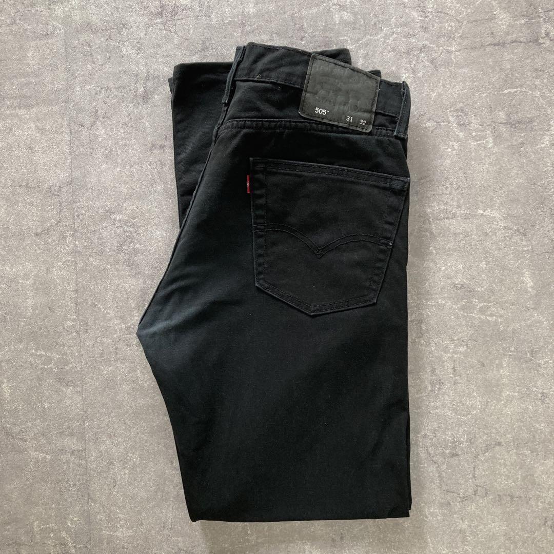 Levi's 505 ブラックデニム W31L32 カラージーンズ拍卖