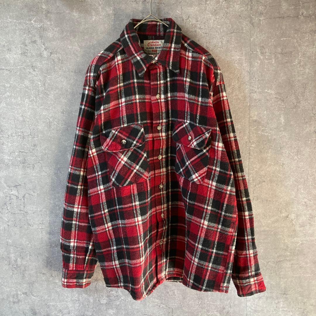 USA製 90s Levi's アラスカシャツ 長袖ヘビーコットン 長袖Mサイズ拍卖