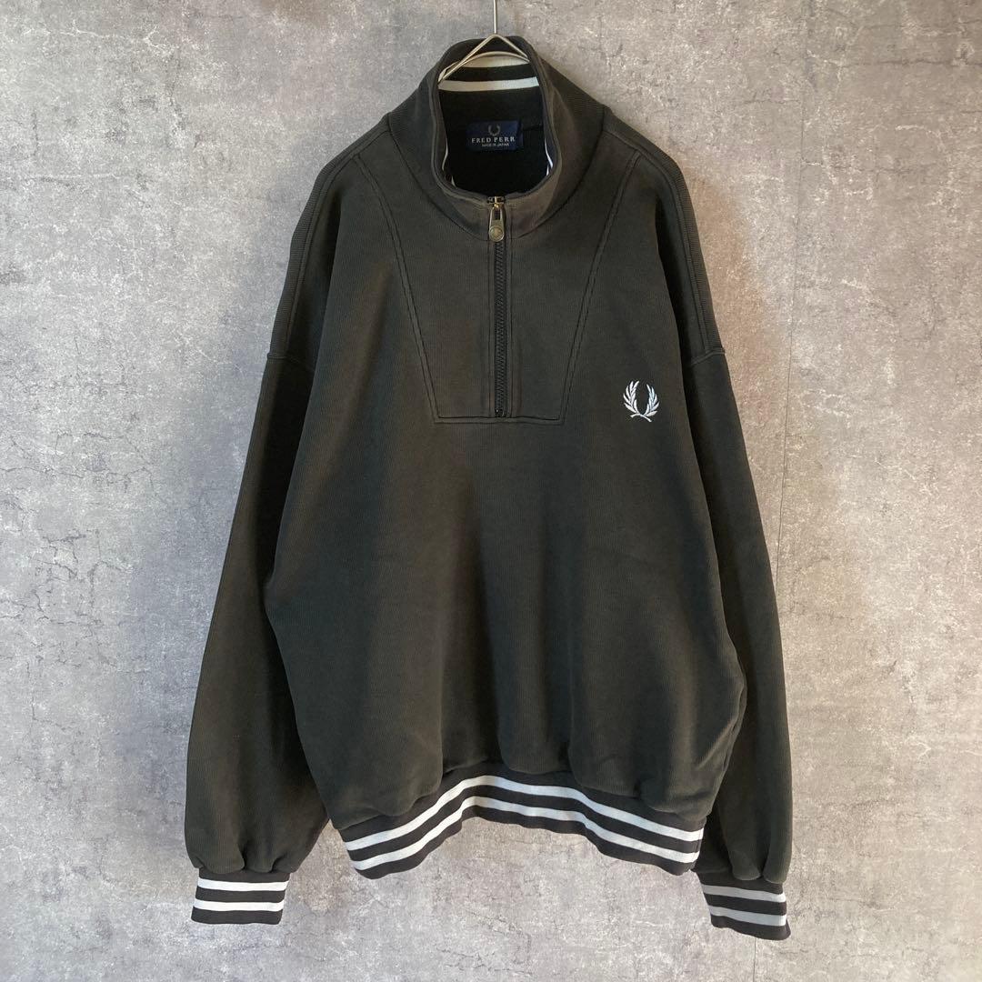 FRED PERRY ハーフジップスウェット 日本製 ヒットユニオン製 Lサイズ拍卖