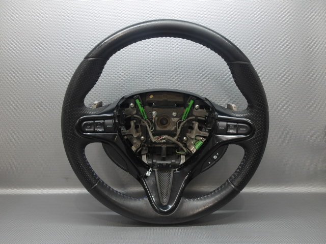 中古 ホンダ フィットシャトル GP2 純正 ステアリング ハンドル クルコン付き 青ステッチ (棚6531-D209)拍卖