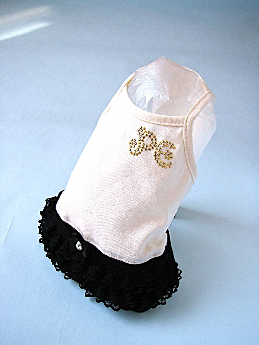 PARIS EROTICA maniac 白タンクトップ/黒フリルパンツ ラインストーン/スタッズのデコレーション サイズXS パリエロ ロンパース ワンピ拍卖