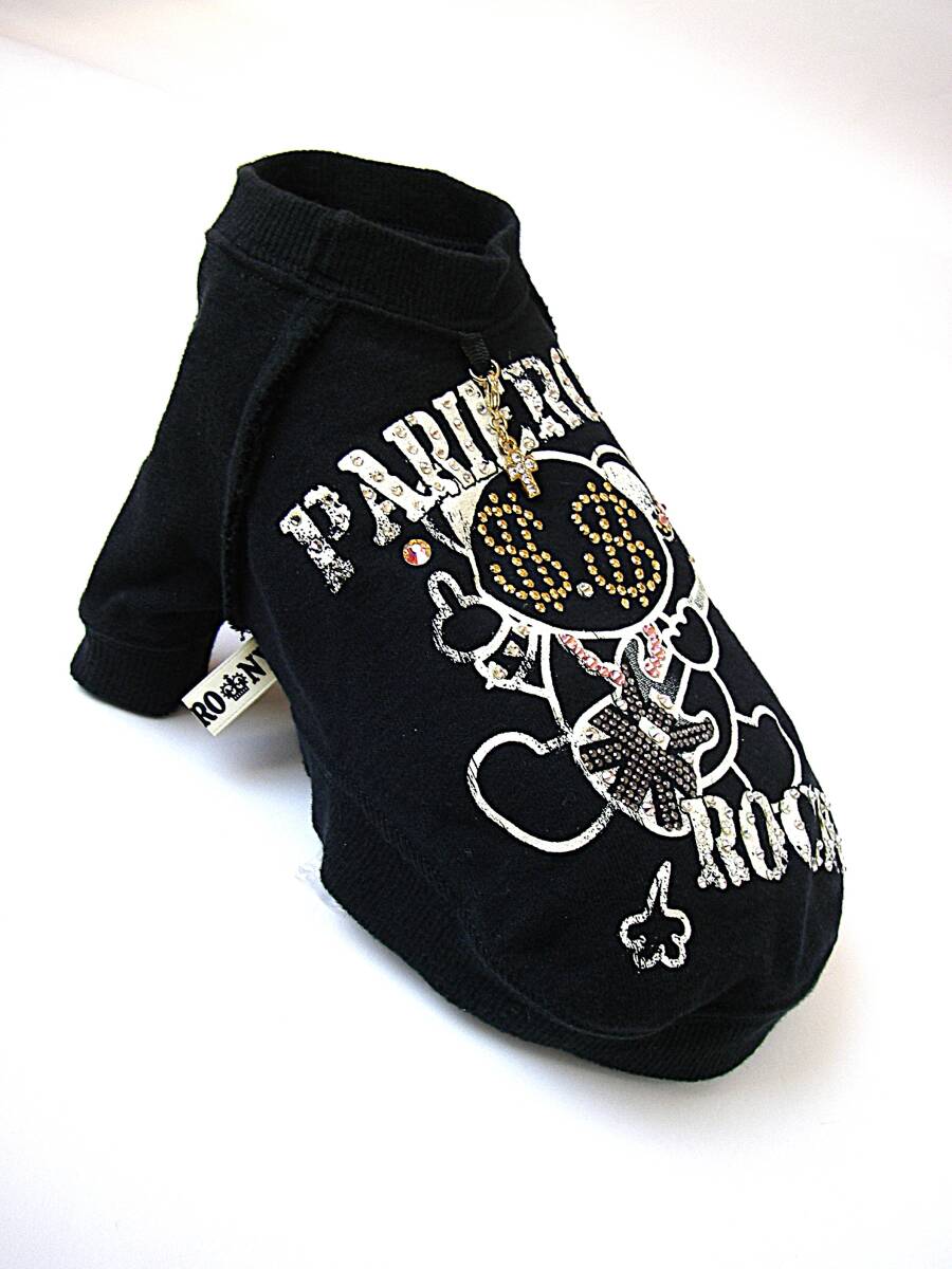 PARIERO NY Rock Tシャツ 黒 クロス・オーナメント/スタッズ/ラインストーンのデコレーション サイズSS パリエロ ニューヨーク ワンピース拍卖