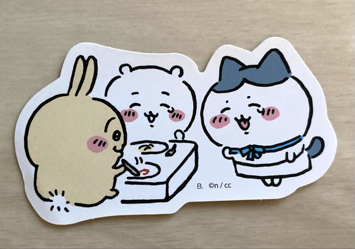 【ちいかわ〜ダイカットステッカー3、ちいかわ、ハチワレ料理長、うさぎ】2023.4.21、レア!ナガノ、ちいかわ拍卖