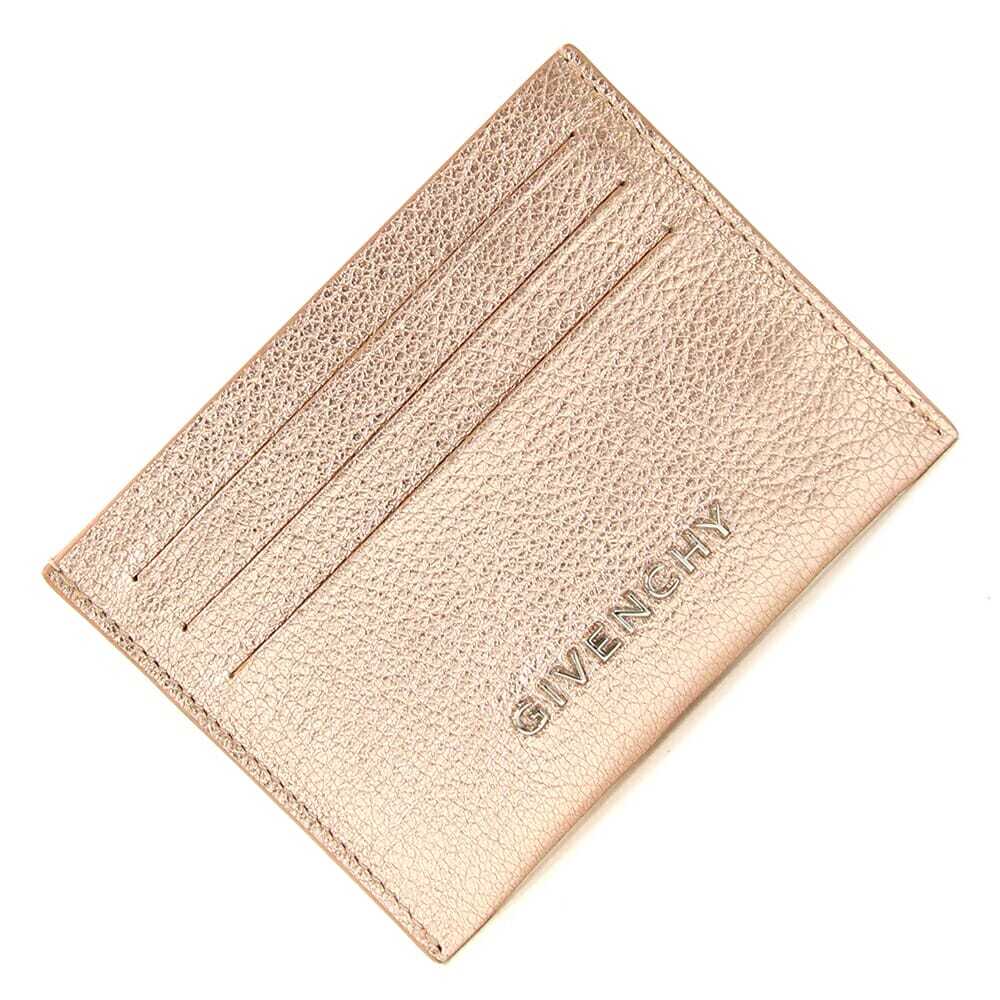 ジバンシー カードケース パンドラ メタリックピンク レザー 中古 ロゴ カードホルダー ビジネス スリム拍卖