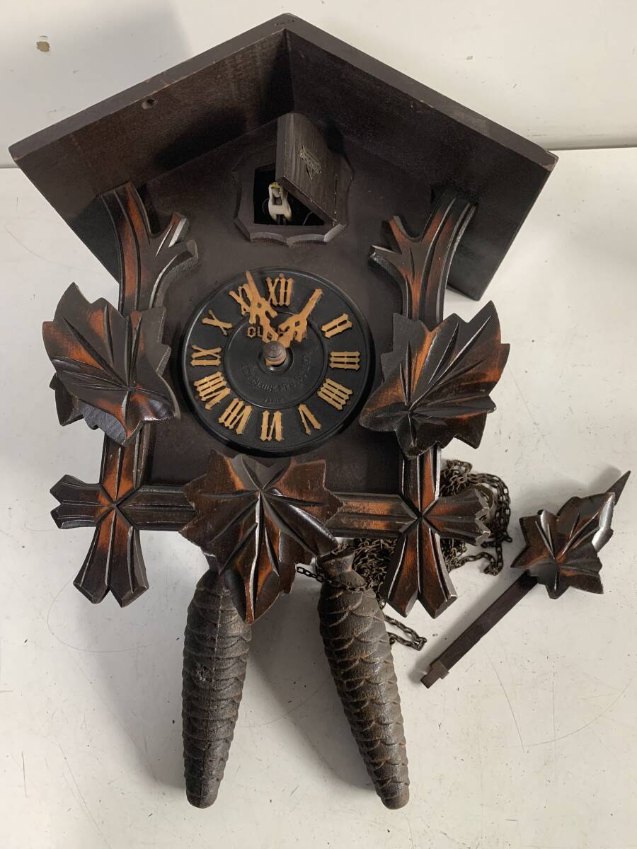 ⑭y893◆MI-KEN CLOCK ミケン時計◆鳩時計 ハト時計 木製 CUCKOO No.234107 柱時計 振り子時計 掛時計 アンティーク インテリア拍卖