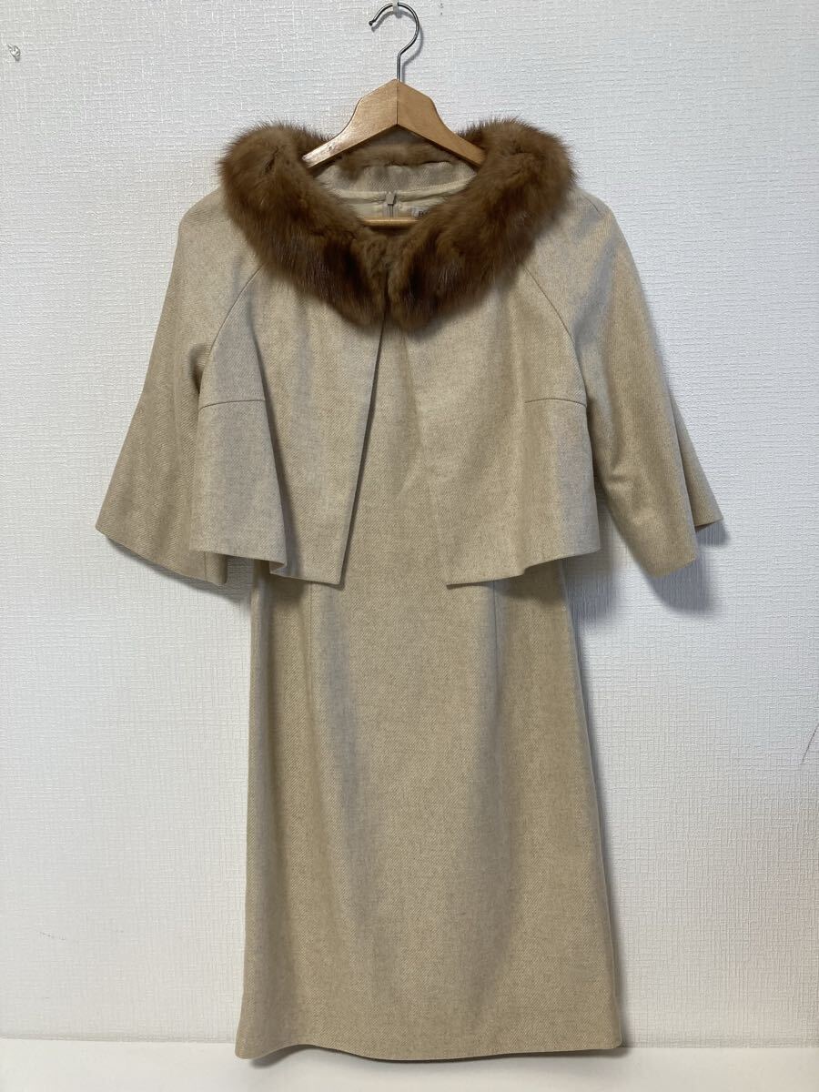 11-26 FOXEY フォクシー 服 セットアップ ジャケット ワンピース ノースリーブ レディース ファッション ブランド 女性用 ファー サイズ 38拍卖