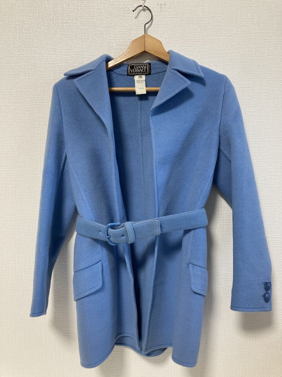 11-33 GIANNI VERSACE ジャンニ ヴェルサーチ 服 コート アウター ベルト レディース ファッション ブランド 女性用 サイズ 38拍卖