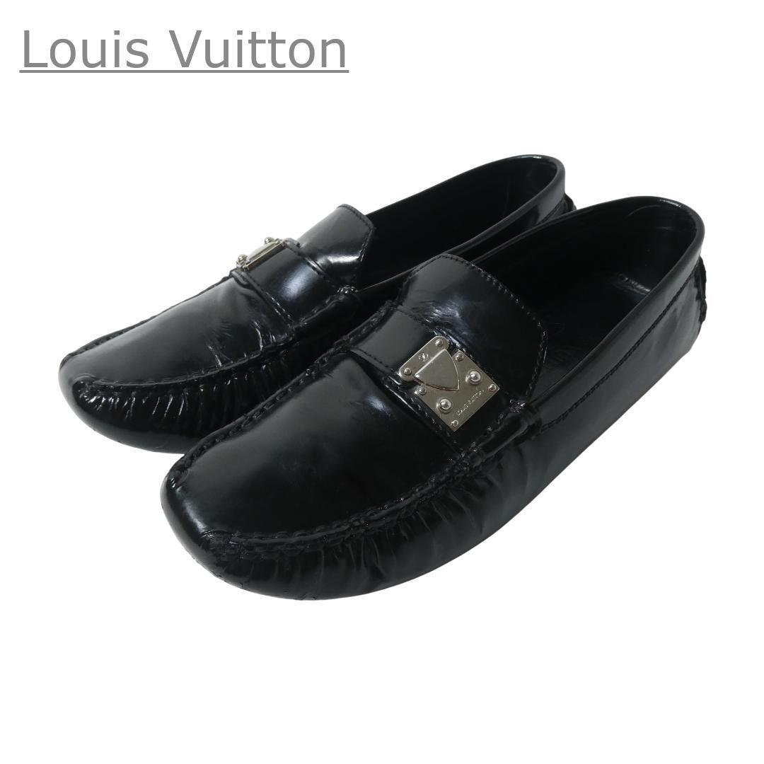 Louis Vuitton ルイヴィトン サイズ36 約23cm ドライビングシューズ ローファー バックル ラウンドトゥ エナメル レザー 黒 ブラック拍卖