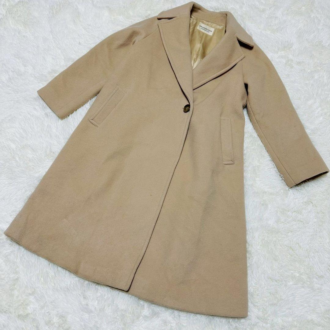 【ストロベリーフィールズ】/ロングコート/日本製/ベージュ/羽織り/秋冬/女性拍卖
