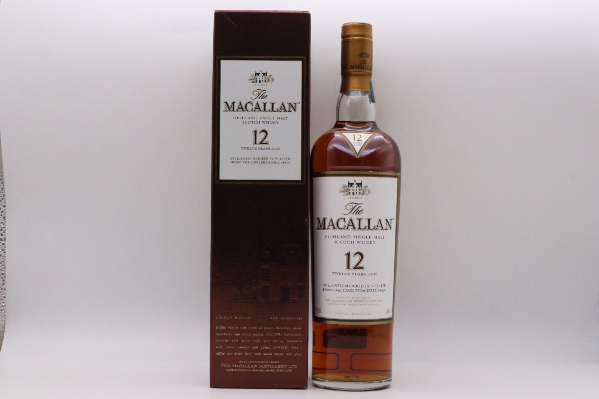 【美品】The MACALLAN マッカラン 12年 SHERRY OAK CASK シェリーオークカスク 旧ボトル 国内正規 700ml 40% 箱付き【漂亮】拍卖