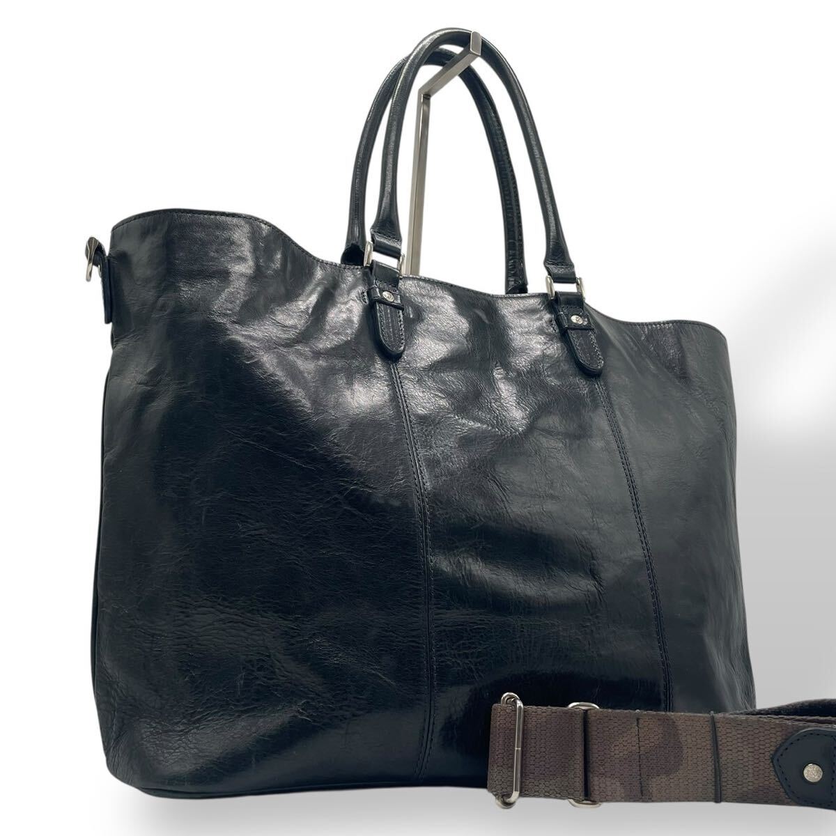 希少 SEEKER シーカー トートバッグ ビジネスバッグ 2way レザー カモフラ 大容量 ブラック拍卖