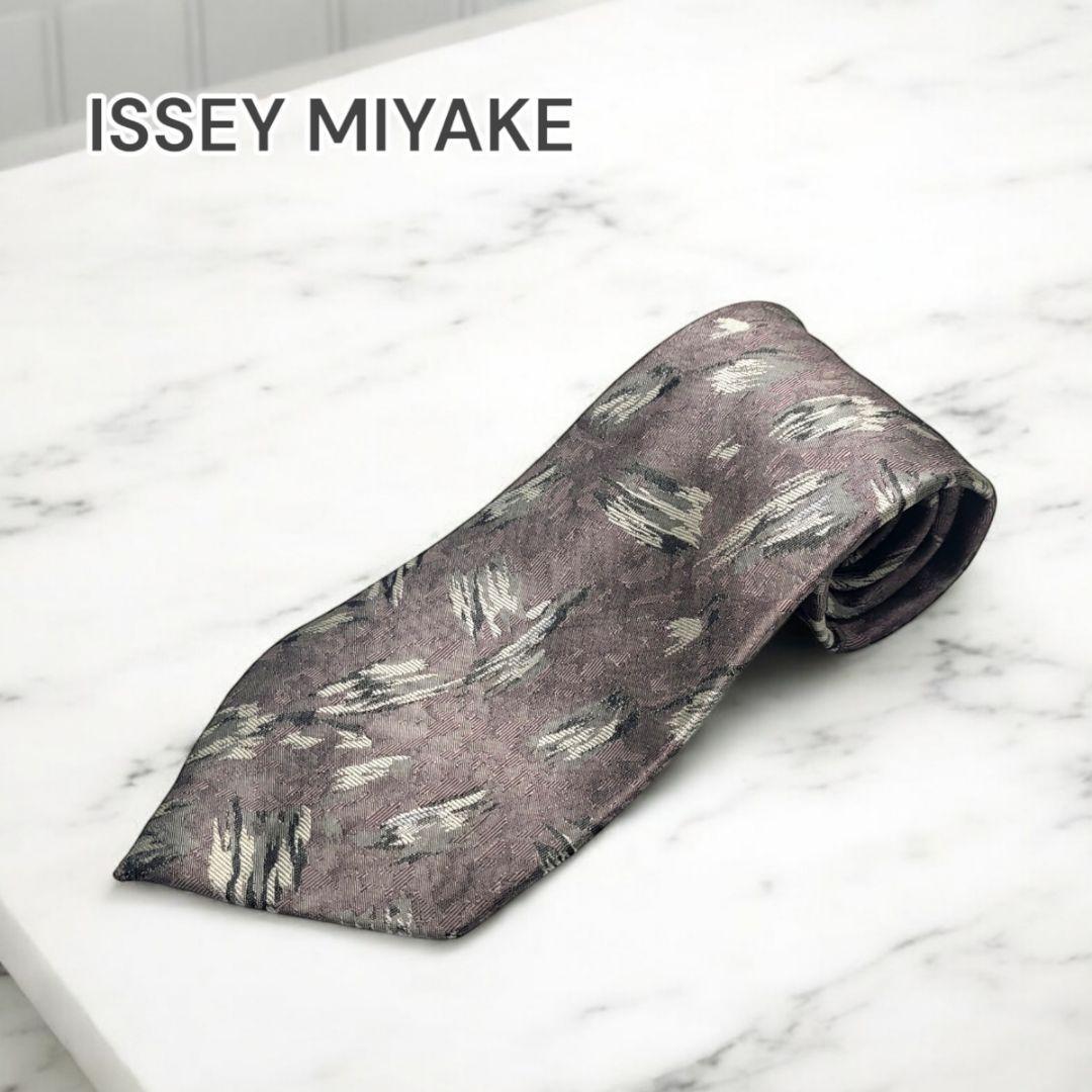 ISSEY MIYAKE ネクタイ シルク 総柄 グレー 拍卖