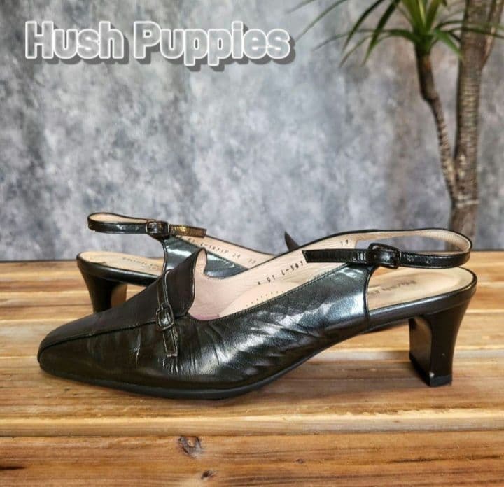 Hush Puppies レザー スリングバック パンプス 24cm拍卖