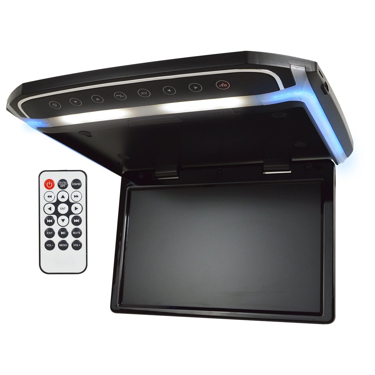 フリップダウンモニター 10.2インチ RCA/HDMI入力 12V LEDバックライト 液晶 リモコン付 ドア連動 ルームランプ ブラック/黒拍卖