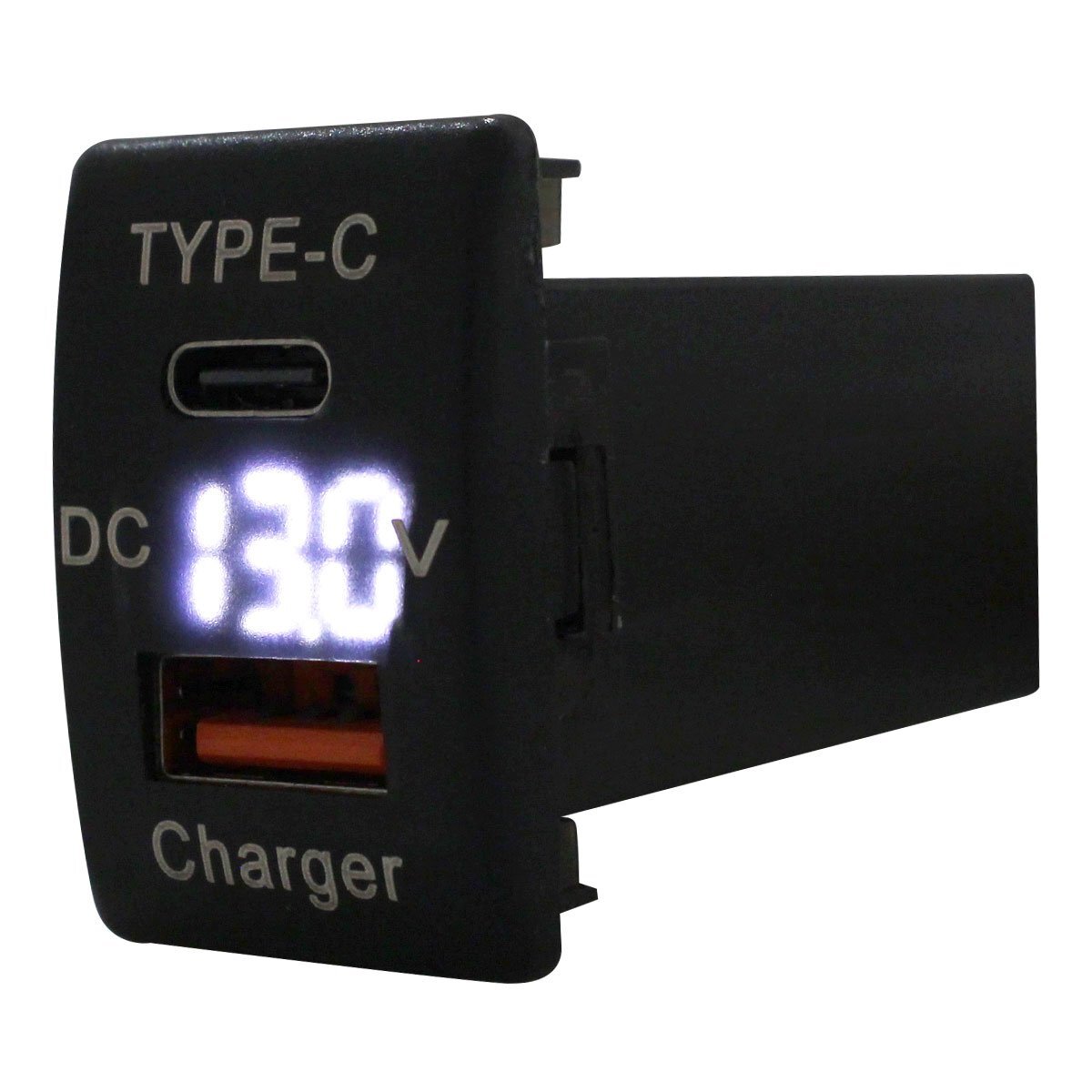 ワゴンR スティングレー MH34S MH44S LED:ホワイト 電圧計 USB Type-C タイプC ポート QC3.0 充電 12V 増設 スイッチホールカバー拍卖