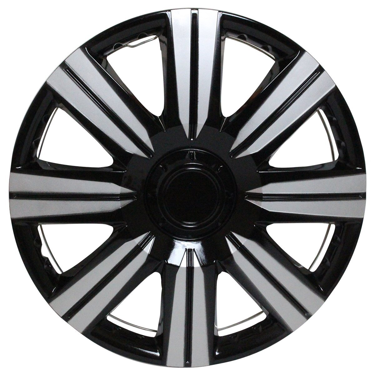ABS樹脂 ホイールカバー キャップ 14インチ ブラック×シルバー ホイールキャップ R14 純正交換 スチールホイール てっちんホイール タイヤ拍卖