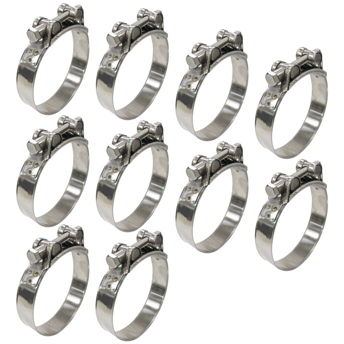 強力 Tボルトクランプ 10個セット マフラーバンド 98-103mm ホース バンド ステンレスマフラークランプ拍卖