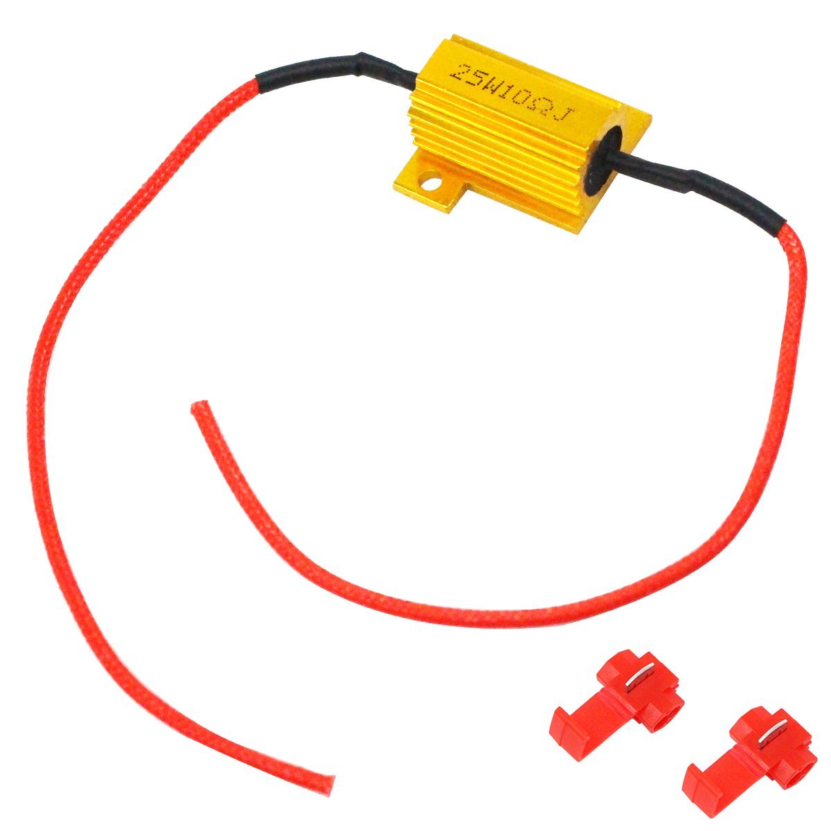 LED 12v 25w 10Ω 球切れ 警告灯 ワーニング キャンセラー ウインカー ポジション 抵抗 LED ライト 汎用 メタルクラッド 1個拍卖